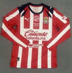 2526 Chivas home long sleeves soccer jersey